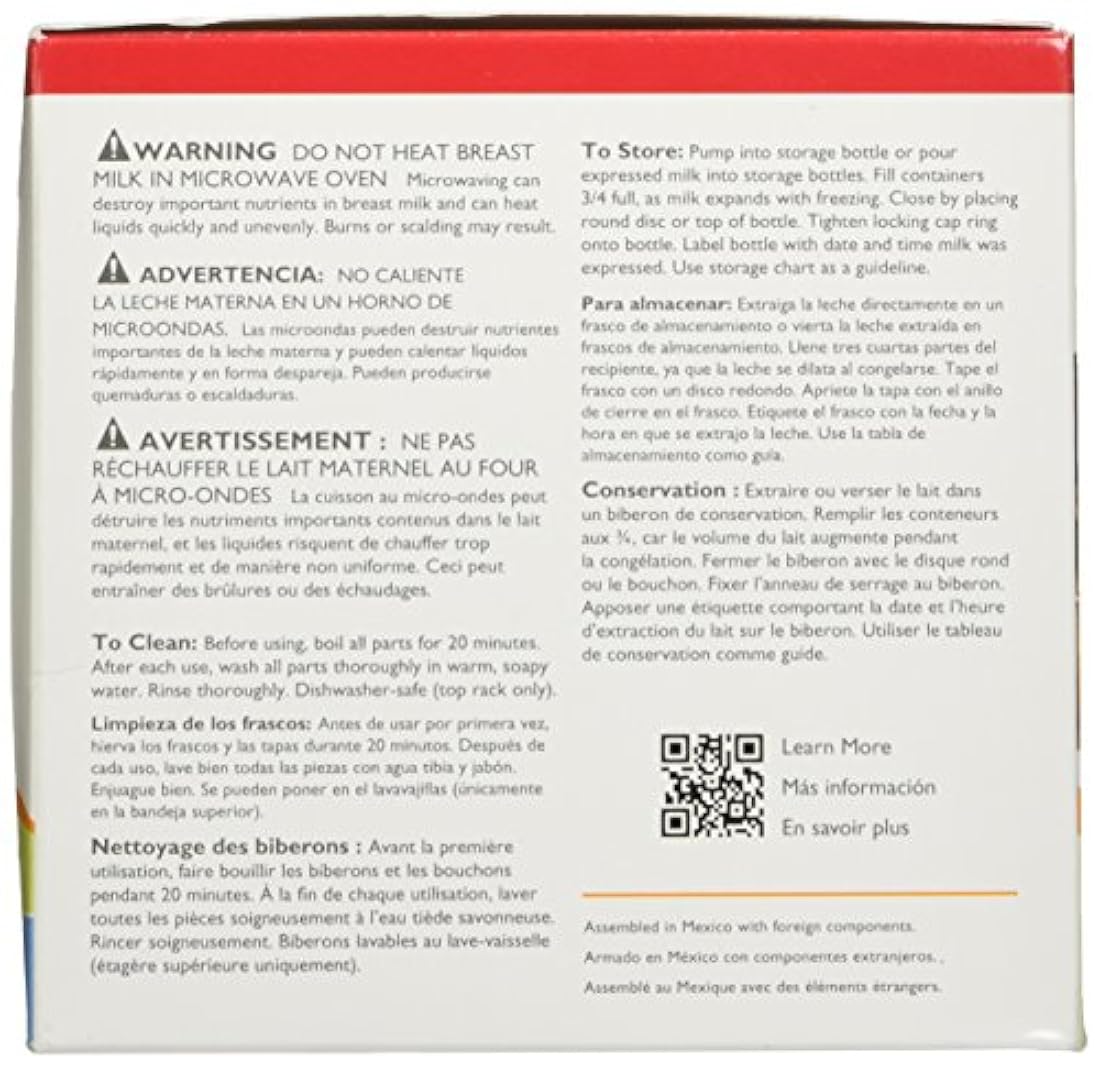 Botella de almacenamiento de leche materna Ameda