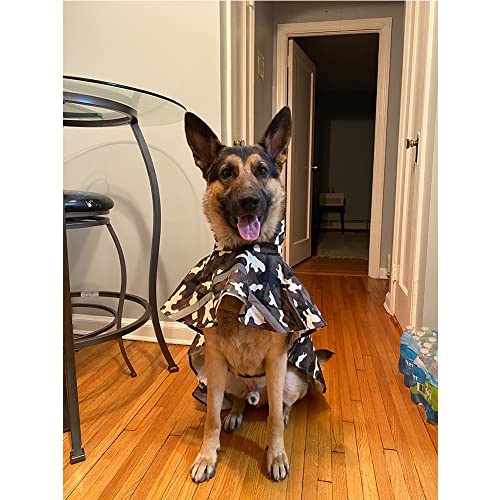 NACOCO - Impermeable ajustable para perros, poncho a prueba de agua, ropa ligera para lluvia con capucha y tira reflejante