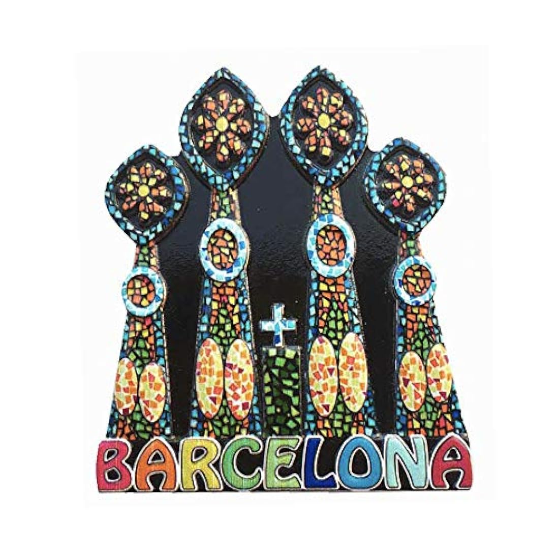 Imán para nevera en 3D, hecho a mano, de resina, Barcelona