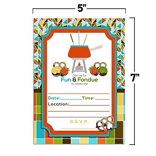 Juego de 10 invitaciones de relleno con temática de fiesta