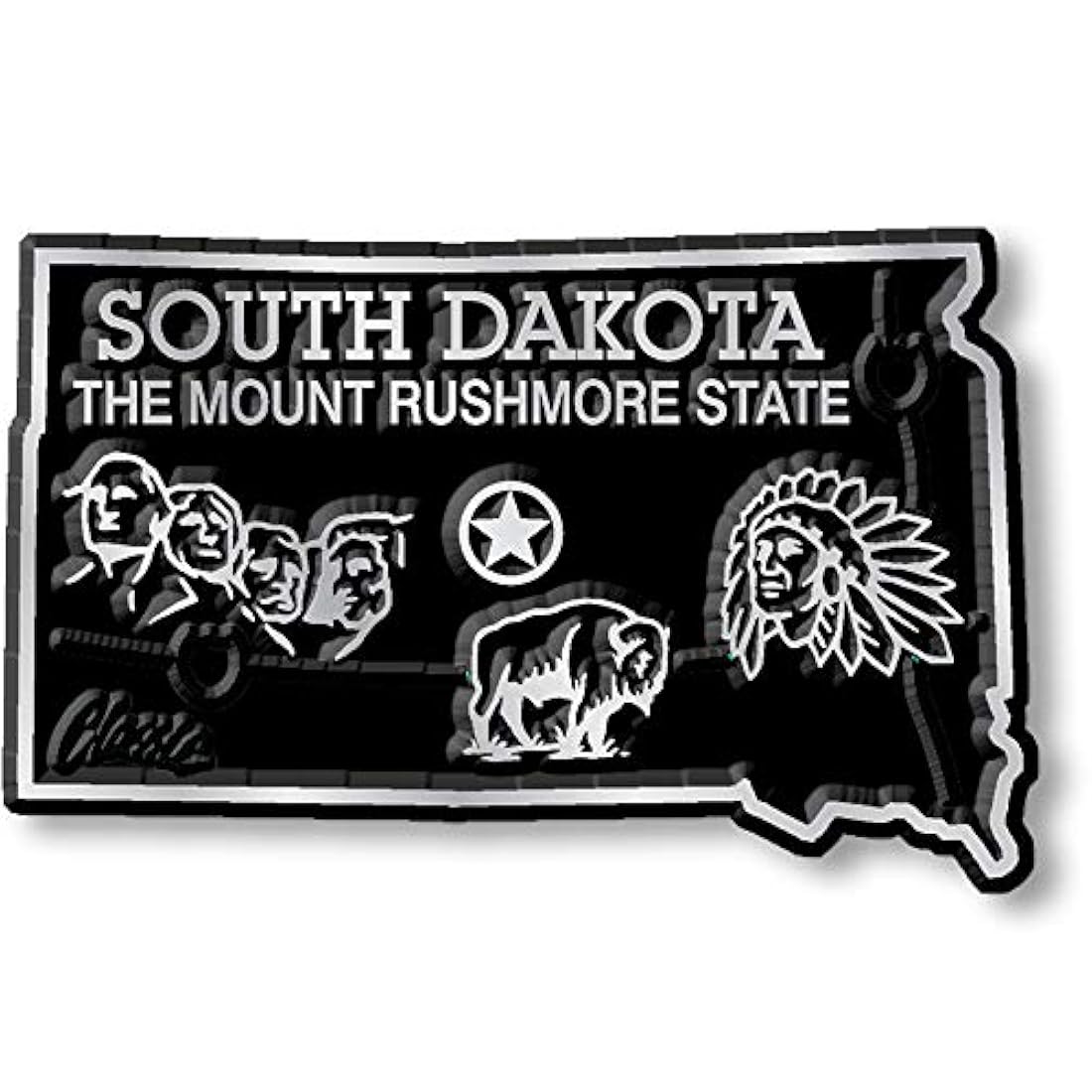 Imán con diseño de mapa de estado, South Dakota