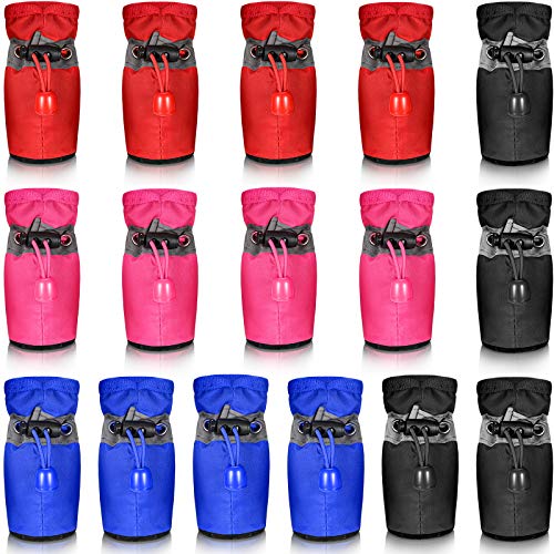 4 juegos de zapatos impermeables para perro, botas de lluvia y nieve, transpirables, protectores de patas, antideslizantes, botas de perro de suela suave con cordón ajustable para perro