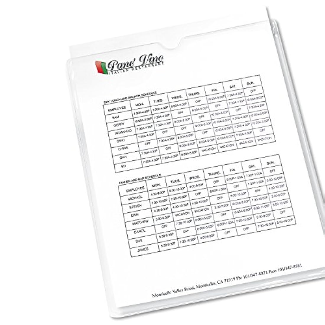 Cartera translúcida para documentos Transparente