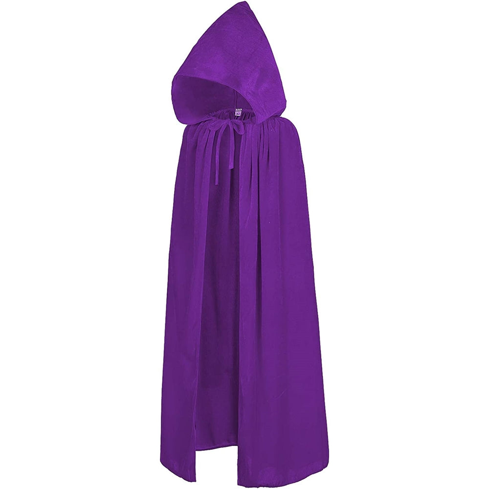 Disfraces de terciopelo con capucha morada talla M