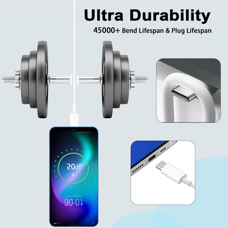 Pack de 2 cables de carga rápida tipo C de 6 pies