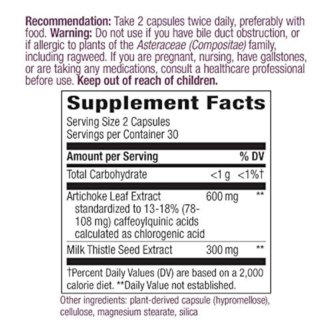 Nature's Way - Alcachofa estandarizada, 64600, N/A, 1