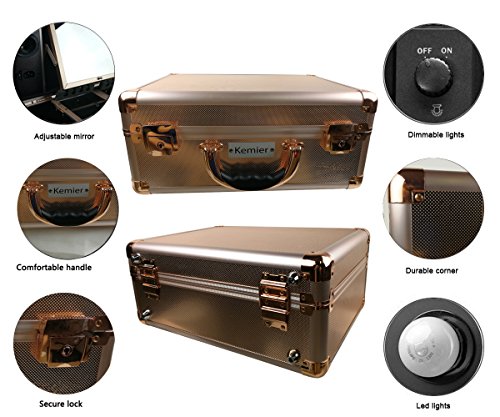 Kemier Makeup Train Case - Cosmetic Organizer Box Makeup