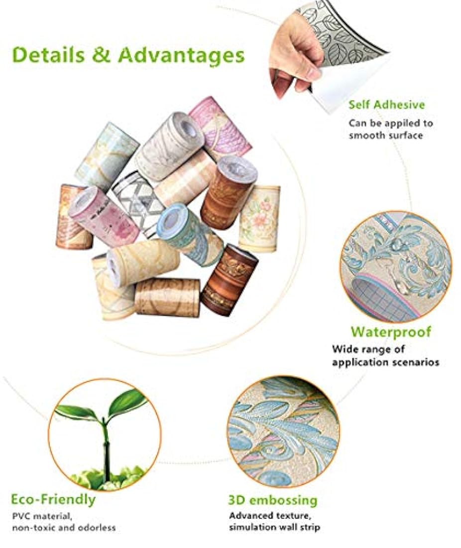 Vinilo adhesivo impermeable diseño de flores (4.0 x 153.5)