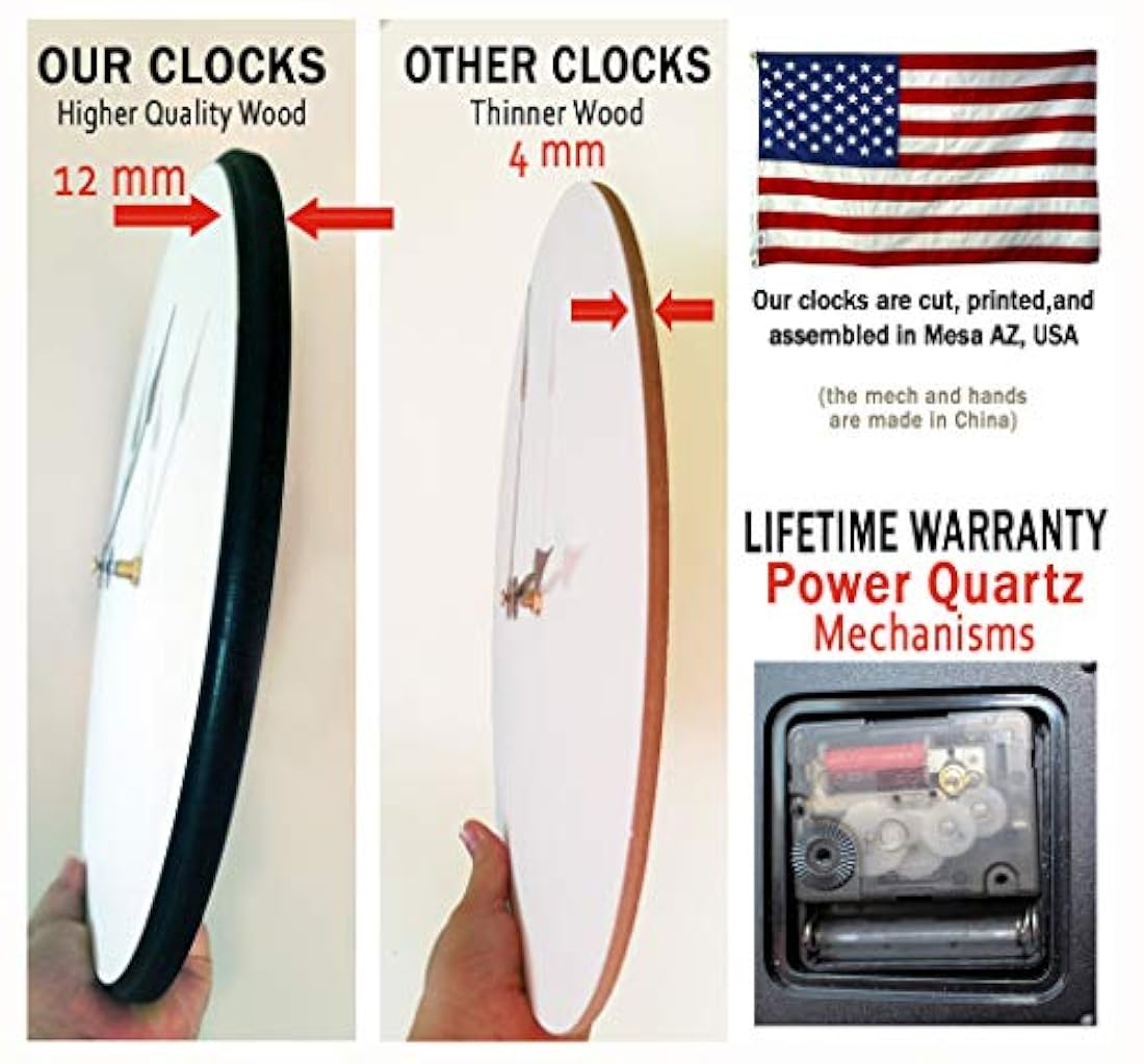 Reloj de pared Carolina verde, disponible en 8 tamaños