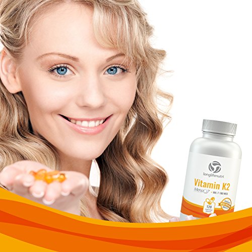 Vitamina K2 MK7 100 Mcg con MenaQ7 120 cápsulas vegetarianas