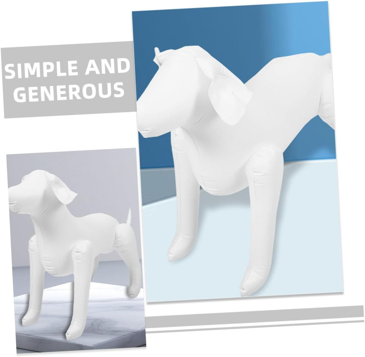 Maniquí de Perro PVC Inflable para Tienda de Mascotas 2pcs