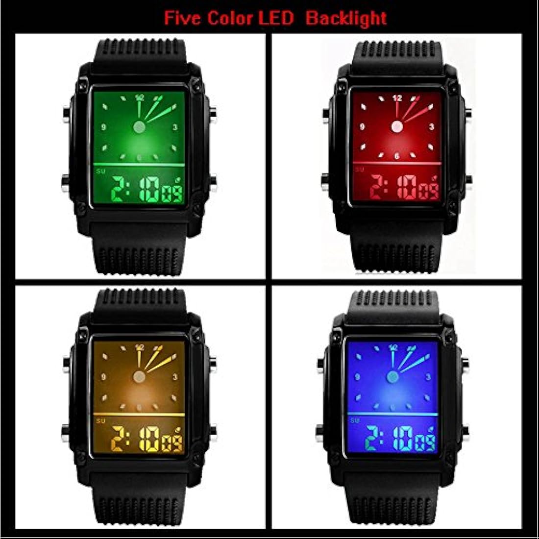 Reloj de pulsera deportivo con esfera rectangular