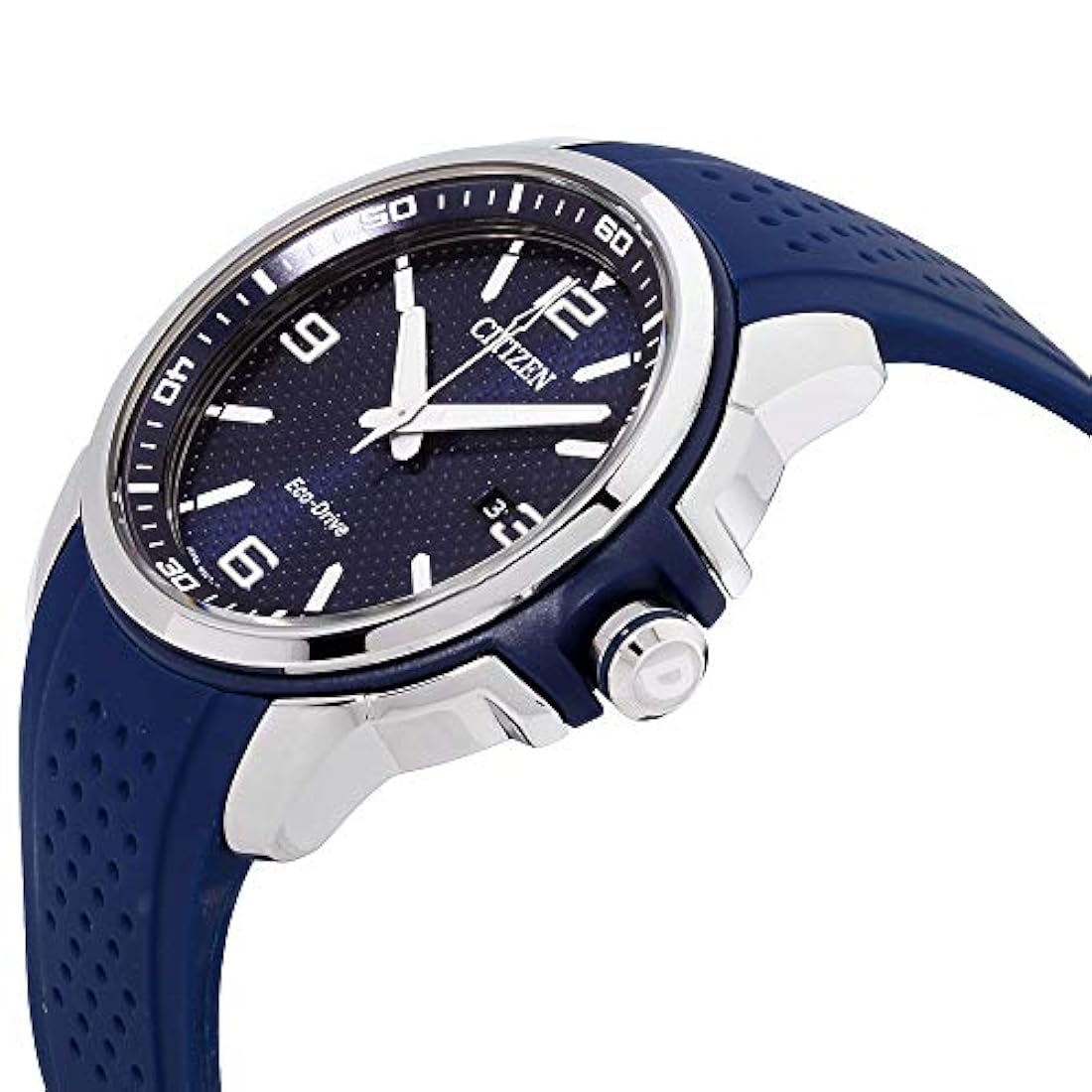 Reloj de pulsera para hombre, esfera azul,correa de silicona