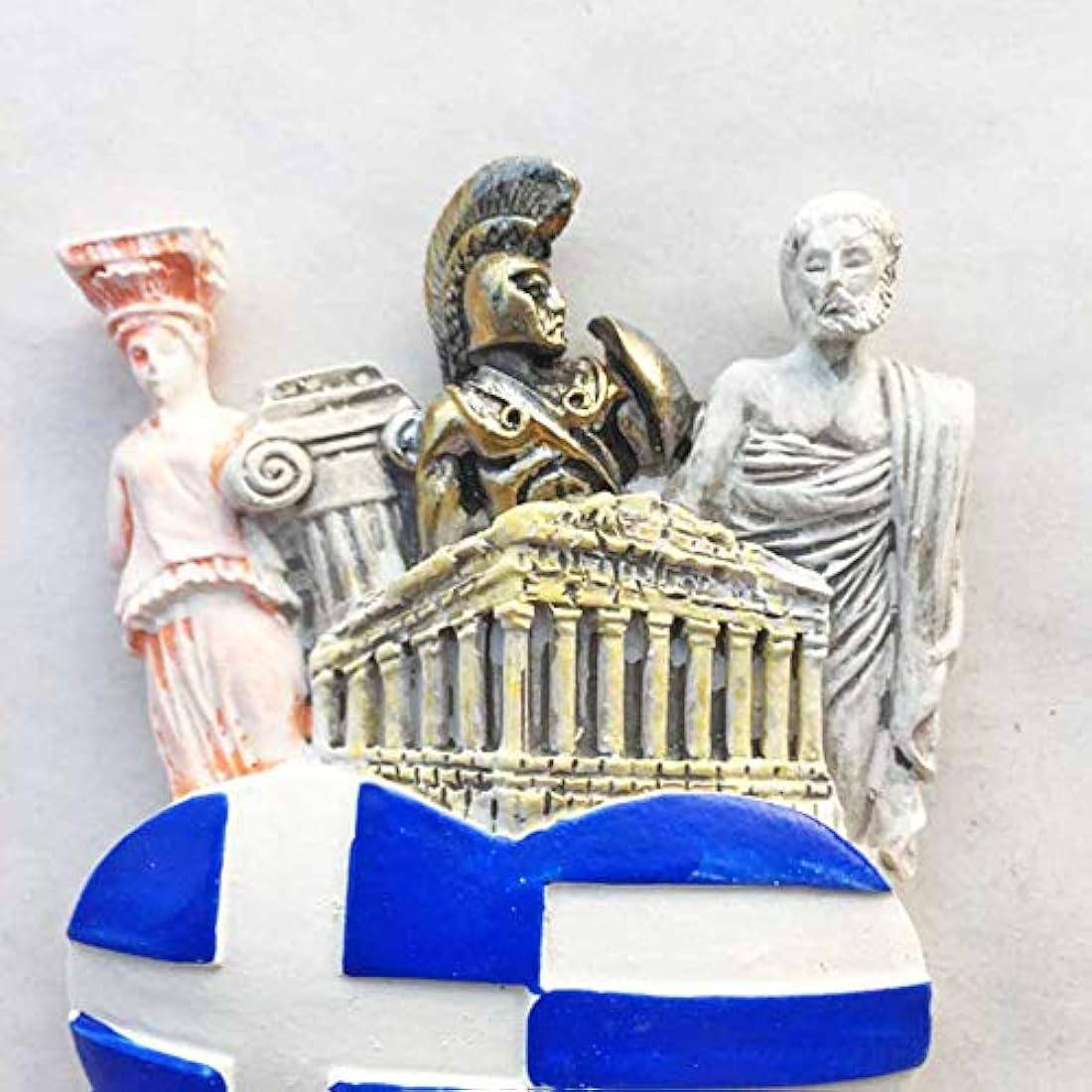 Imán con diseño de bandera de Grecia en forma de corazón