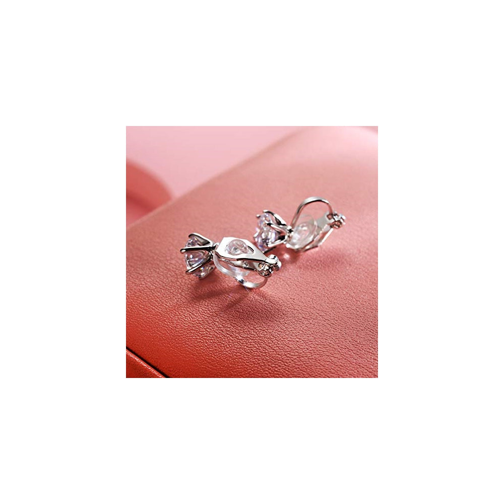 Pendientes de clip redondo de 0.295 in Gris