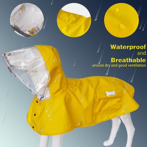 Impermeable para perro, ajustable, reflectante, ligera, con capucha para poncho