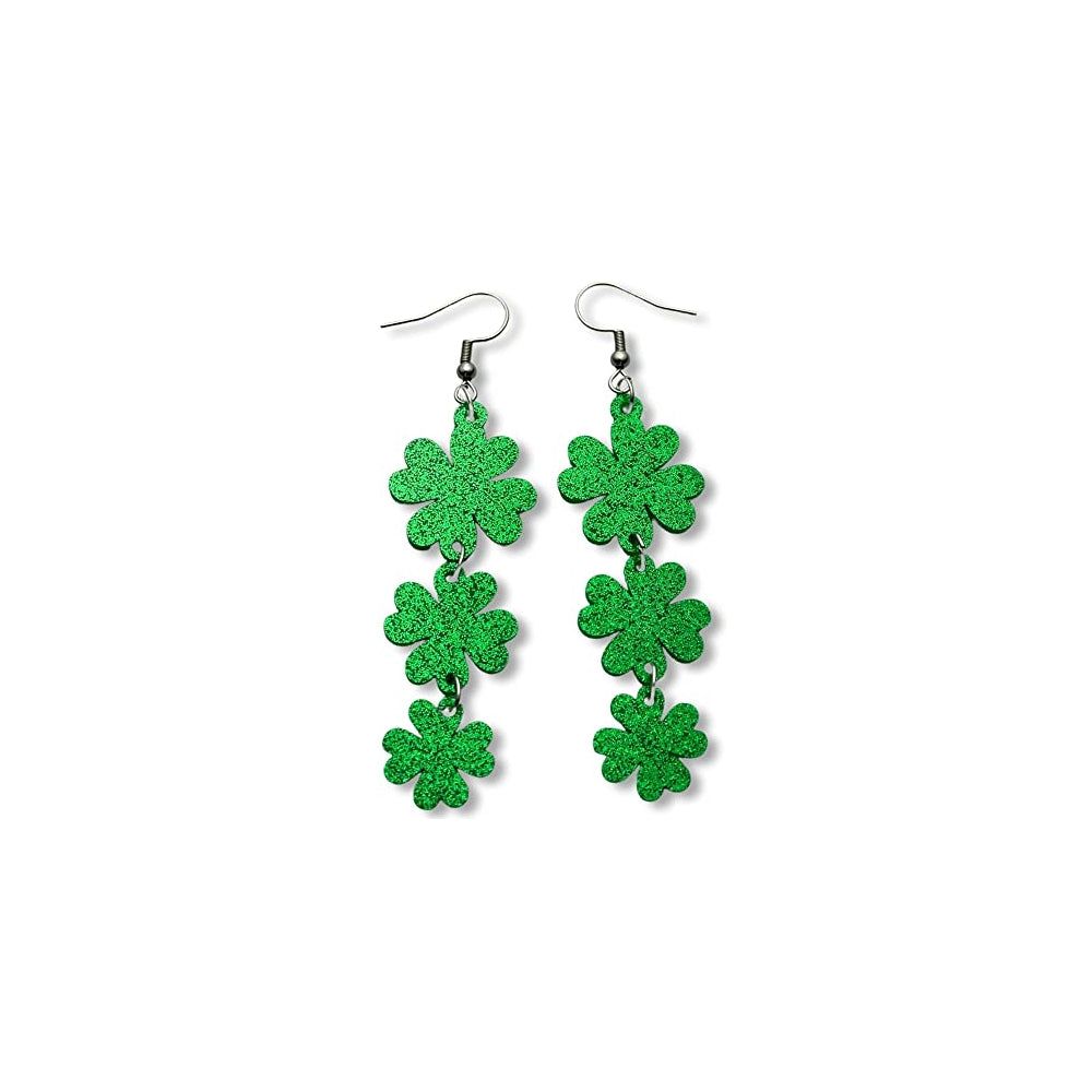 Aretes de trébol de San Patricio para mujer