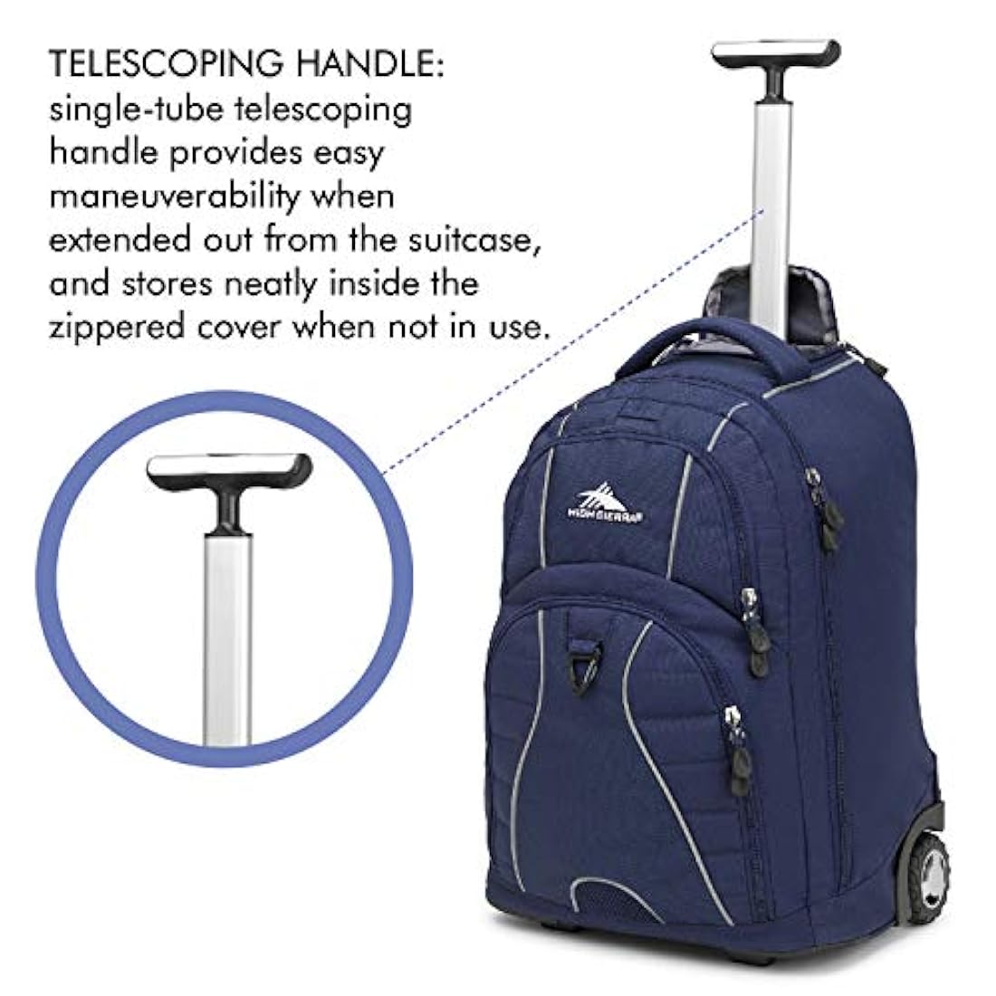 Morral con ruedas para portátil, Azul marino(20.5x13.5x 8)