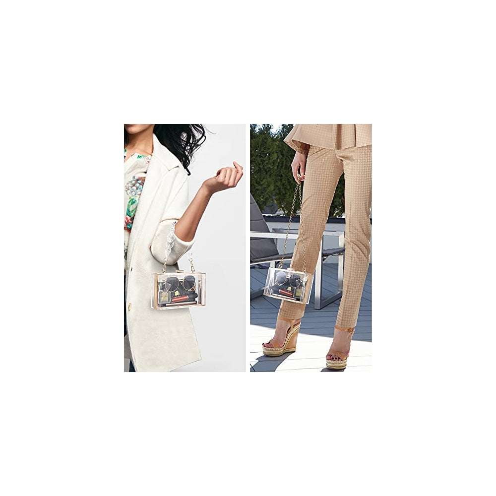 Bolsos de mano transparente de acrílico para mujer