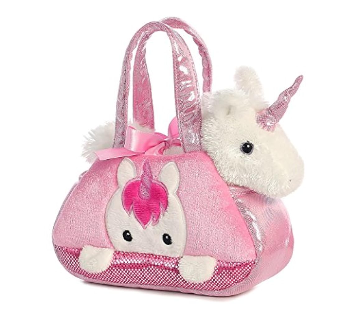 Bolso Porta mascotas con peluche de unicornio