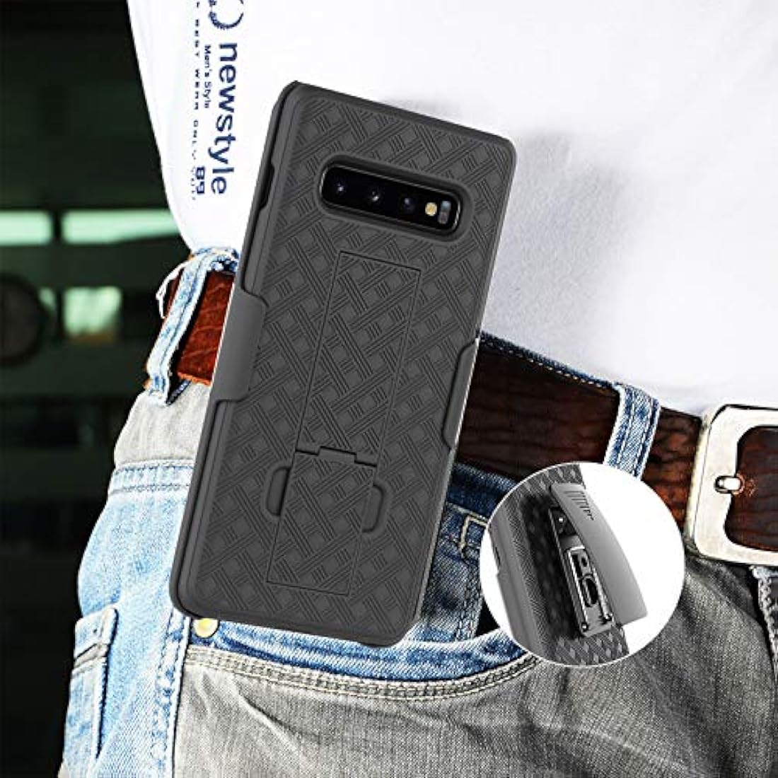 Funda para Samsung Galaxy S10, funda con clip para cinturón