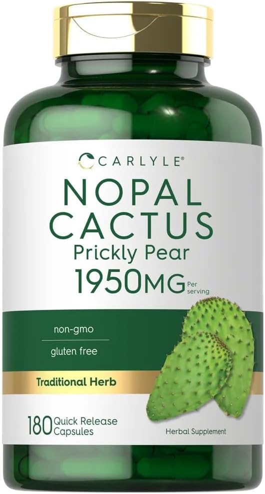 Suplemento de Nopal Carlyle 1950 mg | 180 Cápsulas Sin Gluten