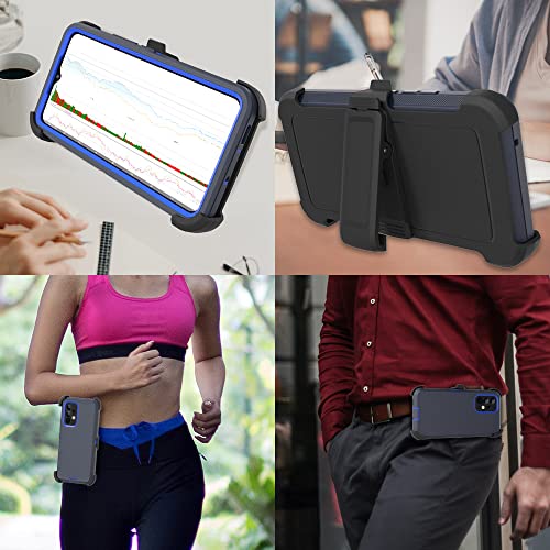Funda compatible con Samsung Galaxy A53 5G, con clip para cinturón, resistente, resistente a los golpes, protección de cuerpo completo, con función atril, para Samsung Galaxy A53 5G (azul)