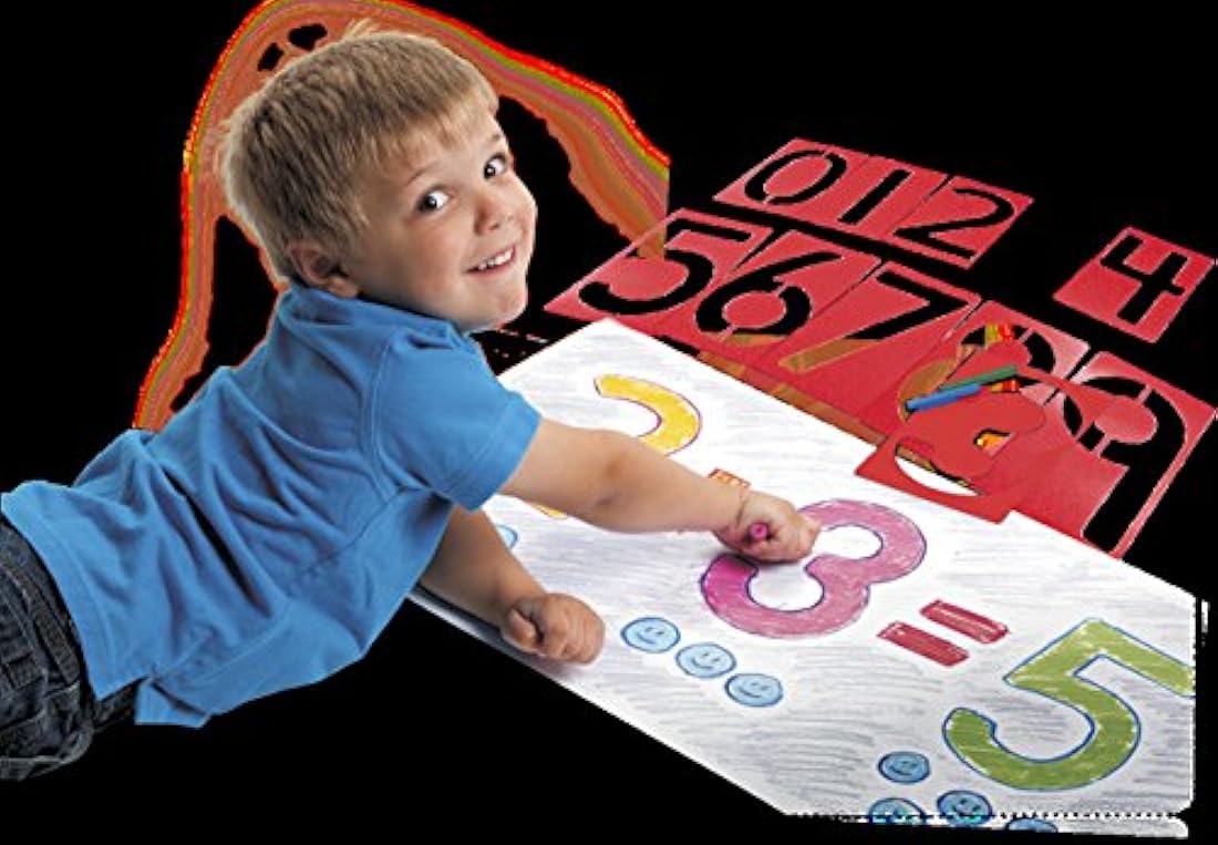 Roylco gran número Stencil, plástico, tamaño de 5 x 9