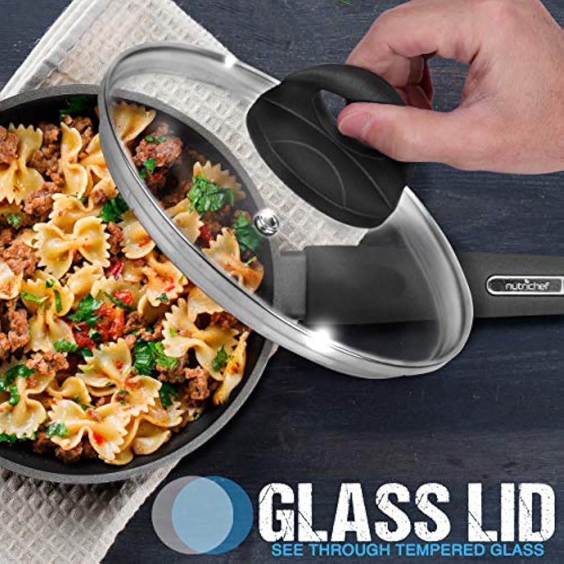 olla con tapa de 1.7 cuartos negra NUTRICHEF PRTNCCW12SP