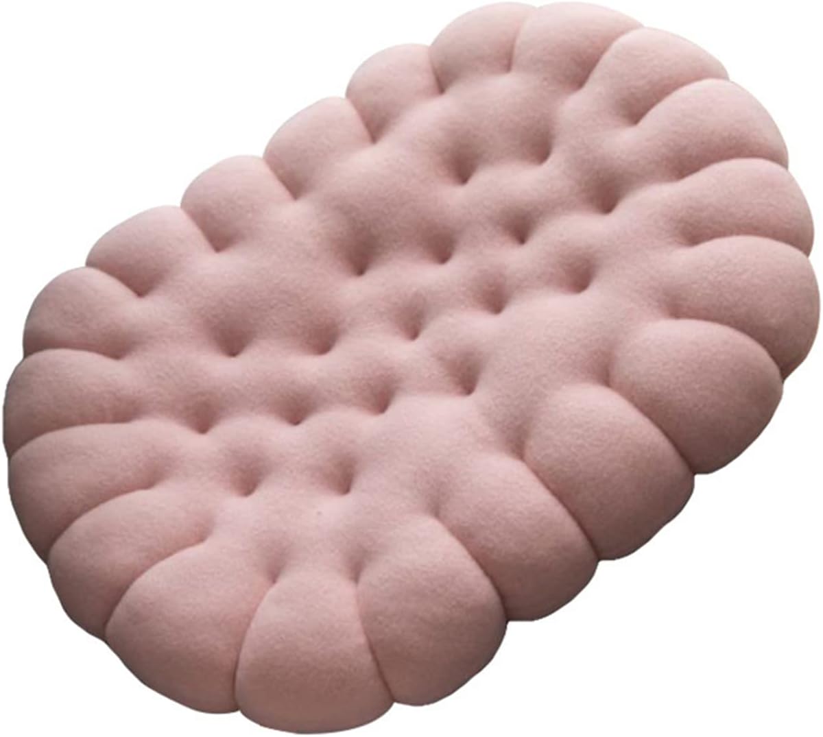 ZANYB Cojín de suelo de galleta, almohada de felpa suave para tatami, cojín de asiento ovalado para sillas de ventana de bahía, 20 x 16 pulgadas, color rosa