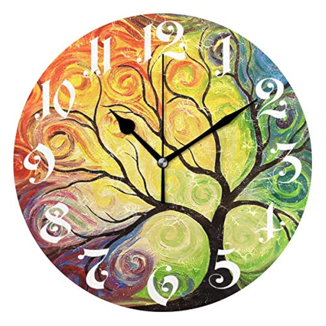 Reloj de pared con diseño de árbol de la vida