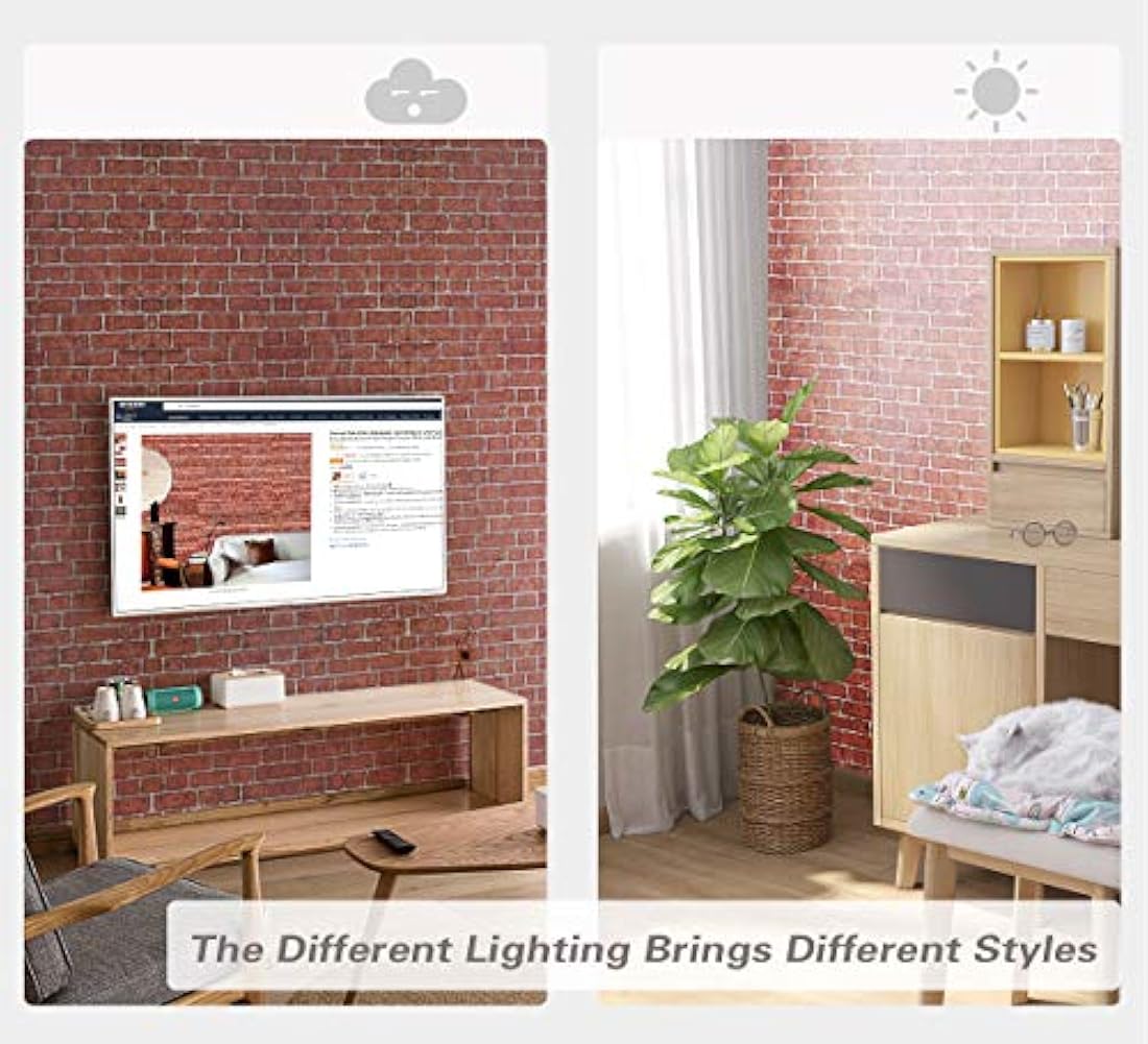 Coavas - Papel pintado de ladrillo decorativo autoadhesivo