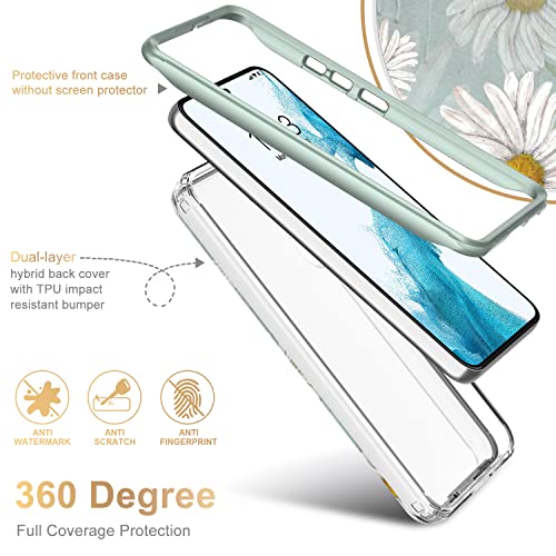 ESDOT Funda para Samsung Galaxy S22, grado militar, prueba de caídas de 21 pies, funda resistente con diseños de moda para mujeres y niñas, funda protectora para Galaxy S22 de 6.1 pulgadas, bonita margarita