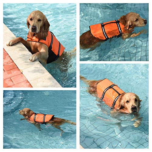 Chaleco salvavidas para perros con rayas reflectantes
