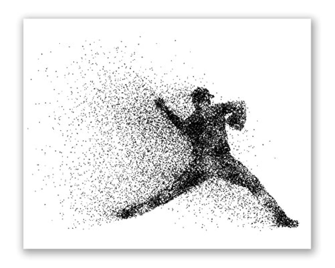 Silueta de las partículas de béisbol (8x10)