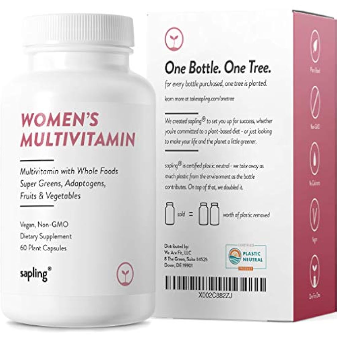 Multivitamínico para las mujeres Suplemento diario - con vitaminas de alimentos integrales, a base de plantas, frutas y verduras orgánicas. Vitamina A, complejo B, C, D3, E, K2 pimienta negra. Vegano y sin OMG - 60 cápsulas.