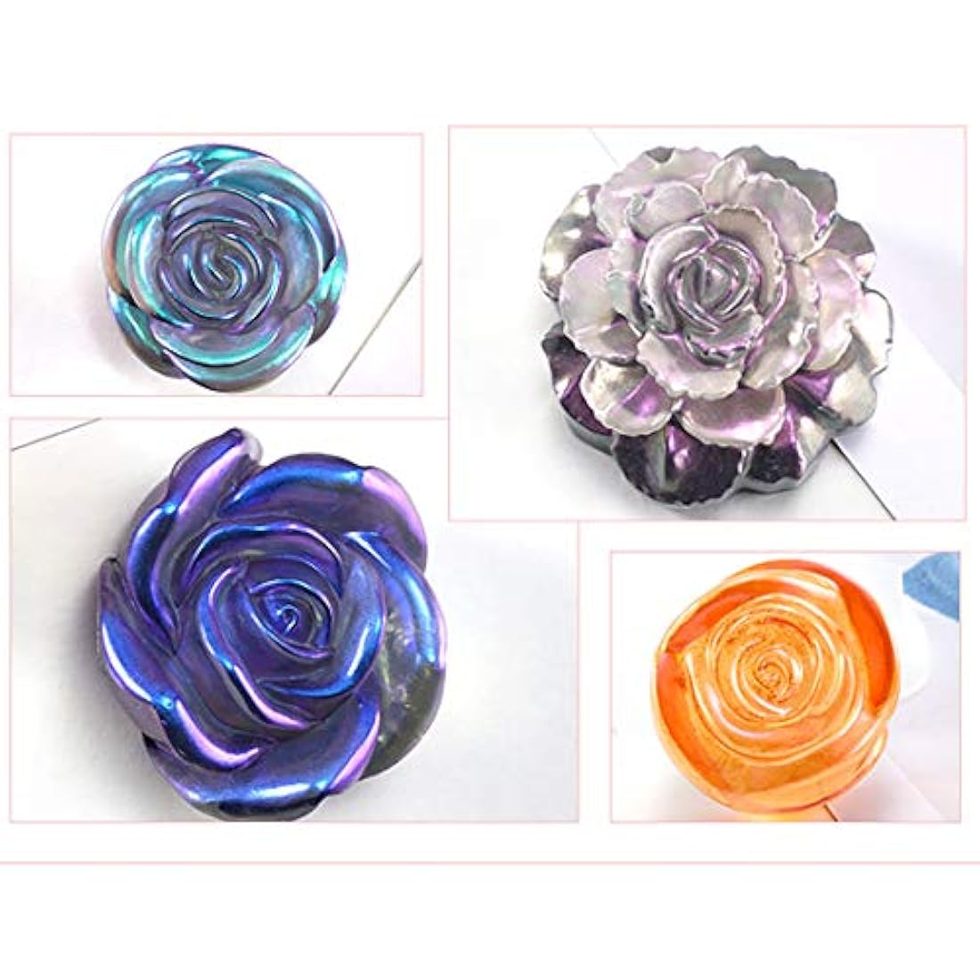 FineInno 4 moldes de silicona de resina para collar, collar, pendientes, manualidades