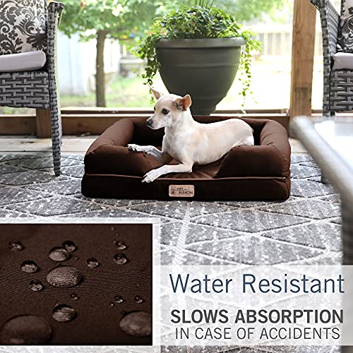 PetFusion Ultimate - Cama ortopédica para perro | Espuma viscoelástica CertiPUR-US sólida | Múltiples tamaños/colores, refuerzo de firmeza media, forro impermeable, funda transpirable de 35% algodón, seguro para la piel
