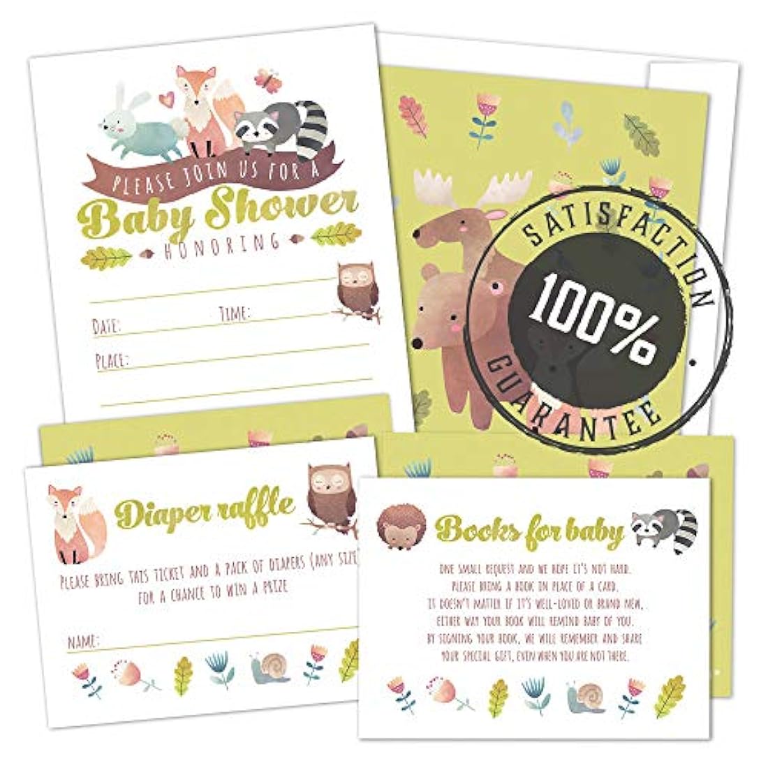 invitaciones para la ducha del bebé y boletos de rifa