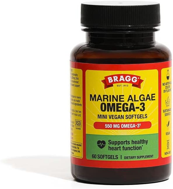Suplemento Omega 3 Vegano Bragg - Algas Marinas - 60 Cápsulas