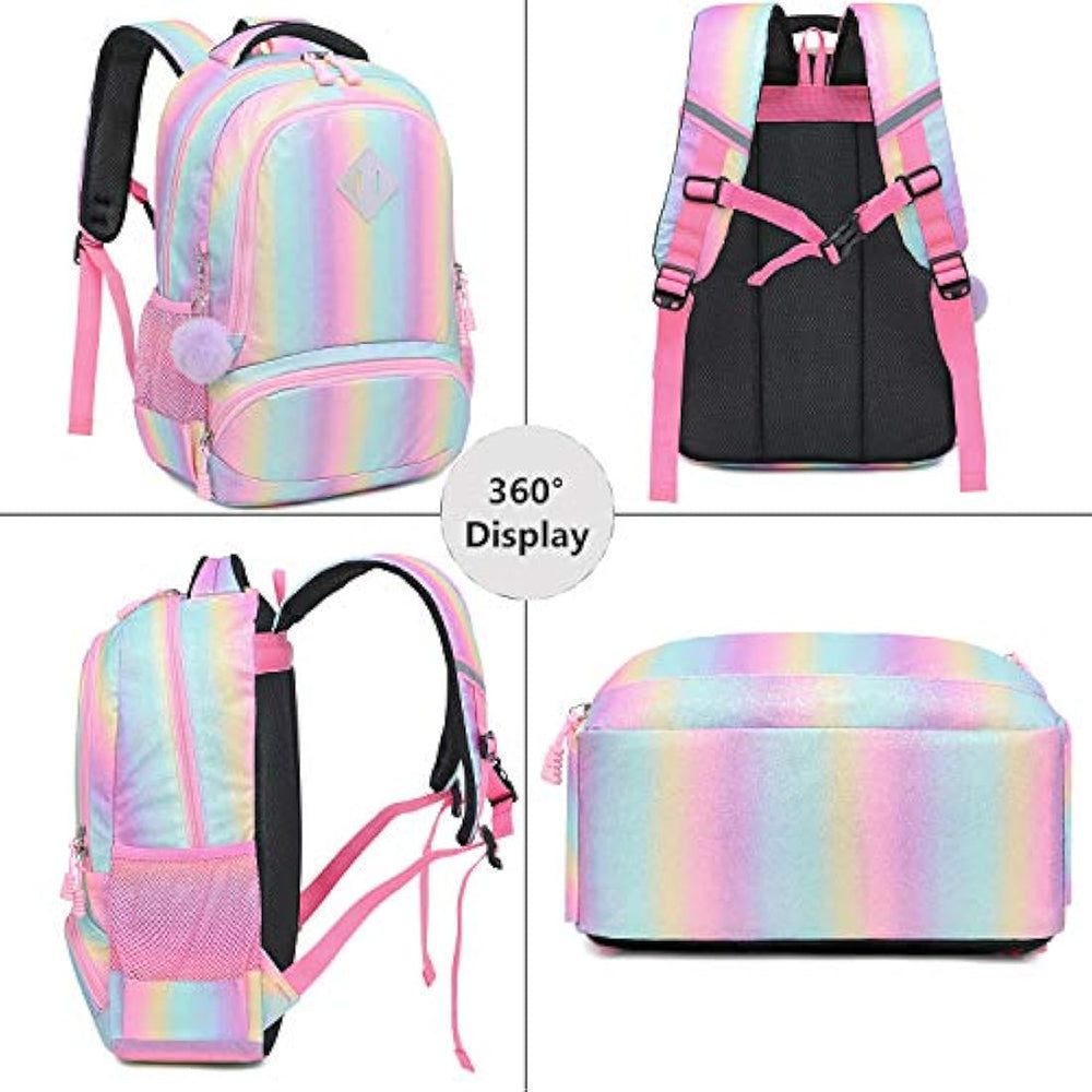 Mochila escolar con diseño de unicornio y bolsa de almuerzo