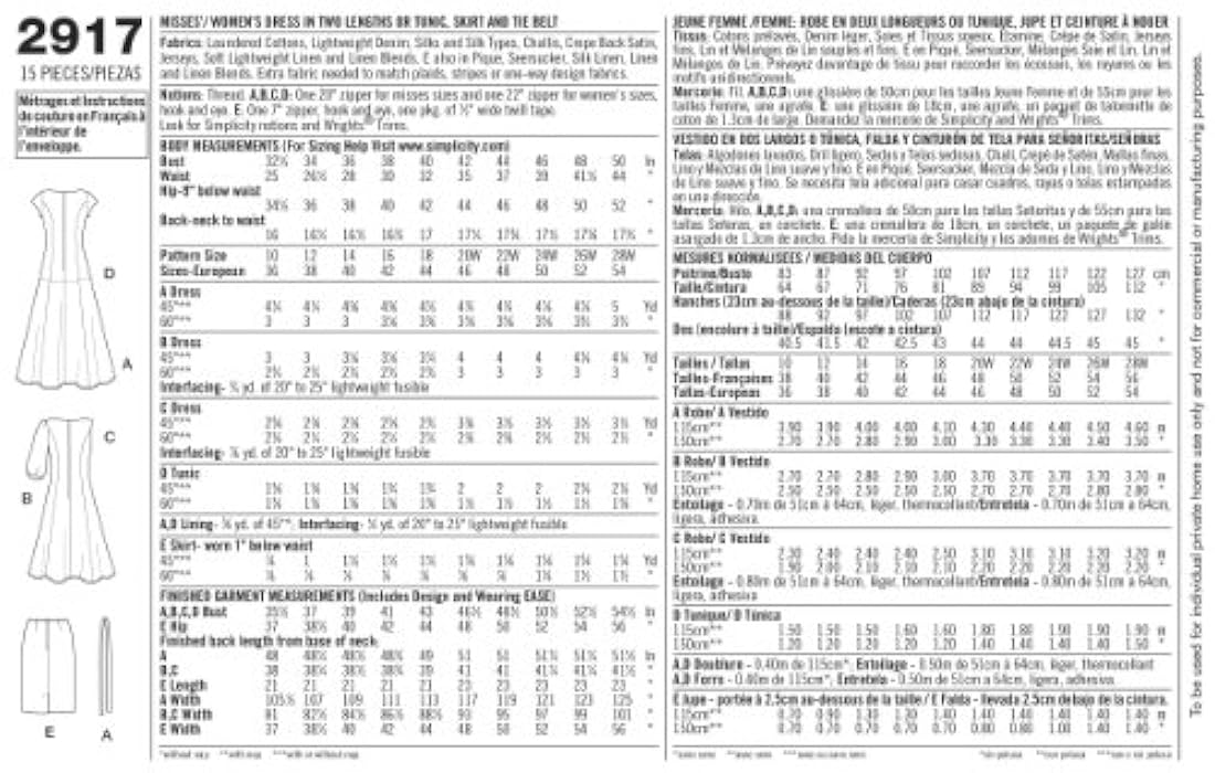 Patrón de costura Simplicity 2917 Miss/Plus tamaño vestidos