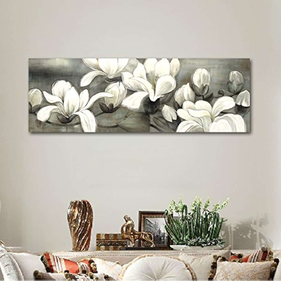 Wieco Art - Ilustraciones de magnolia moderno en lona.