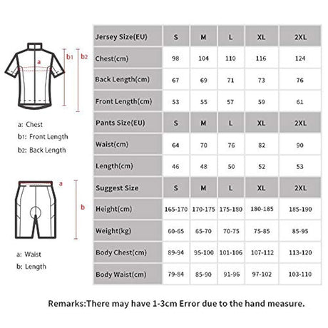 Conjunto de camiseta de ciclismo para hombre manga corta