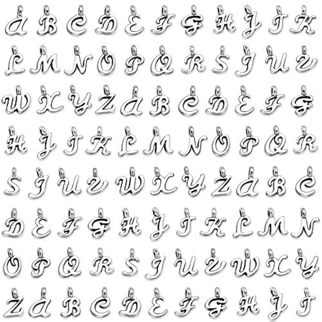 Dijes y Medallas 156 piezas / 6 juegos de alfabeto ABC