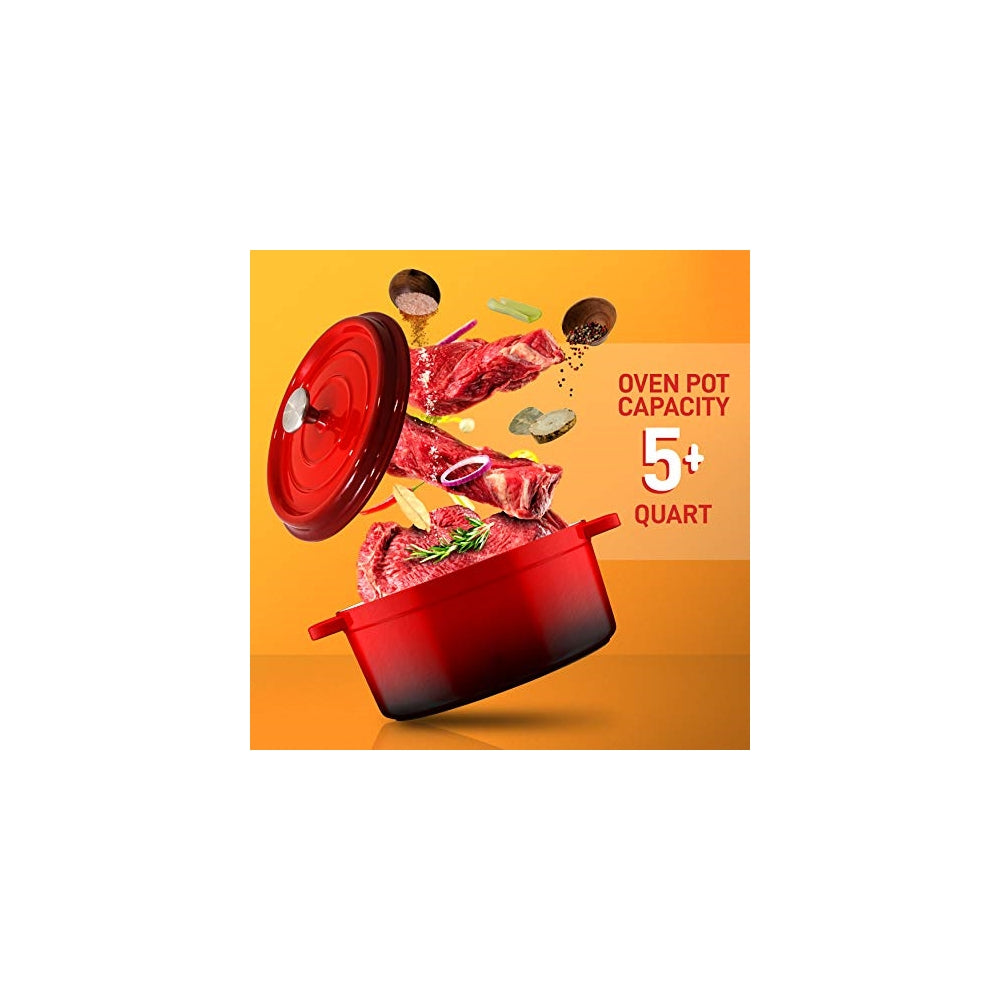 Olla de Hierro Fundido roja NUTRICHEF NCCIEC45