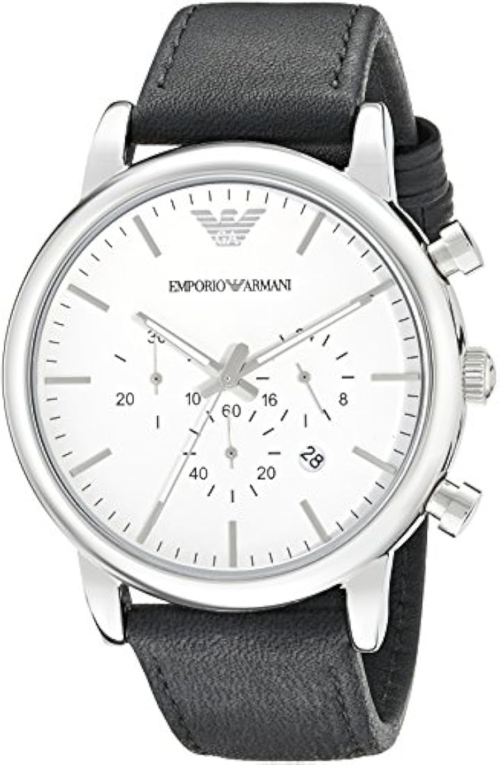Reloj de cuero negro para hombre