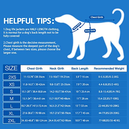 Doglay - Chaleco salvavidas para perros con tiras reflectantes, alta flotabilidad y ajustable, traje de baño para perros pequeños, medianos y grandes