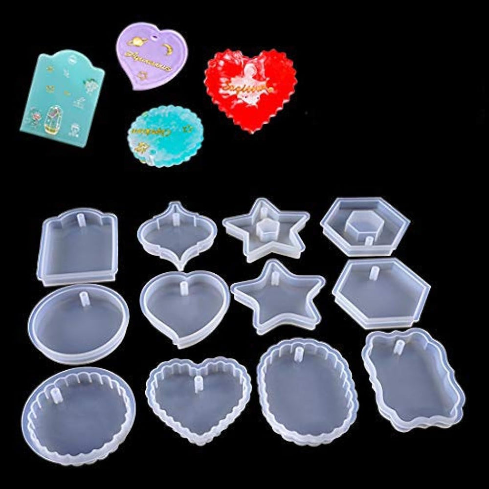 FineInno - 12 moldes de resina para hacer joyas