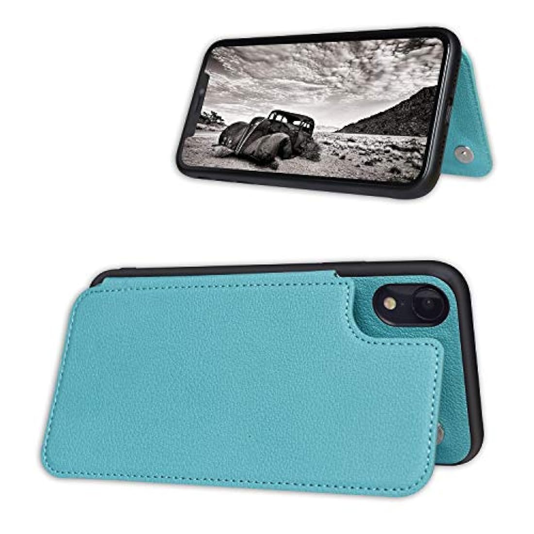 ACXLIFE - Funda para iPhone XR XR con tarjetero y cierre